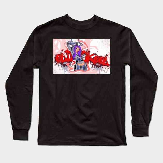 Old School mecha Long Sleeve T-Shirt by Sinister Motives Designs